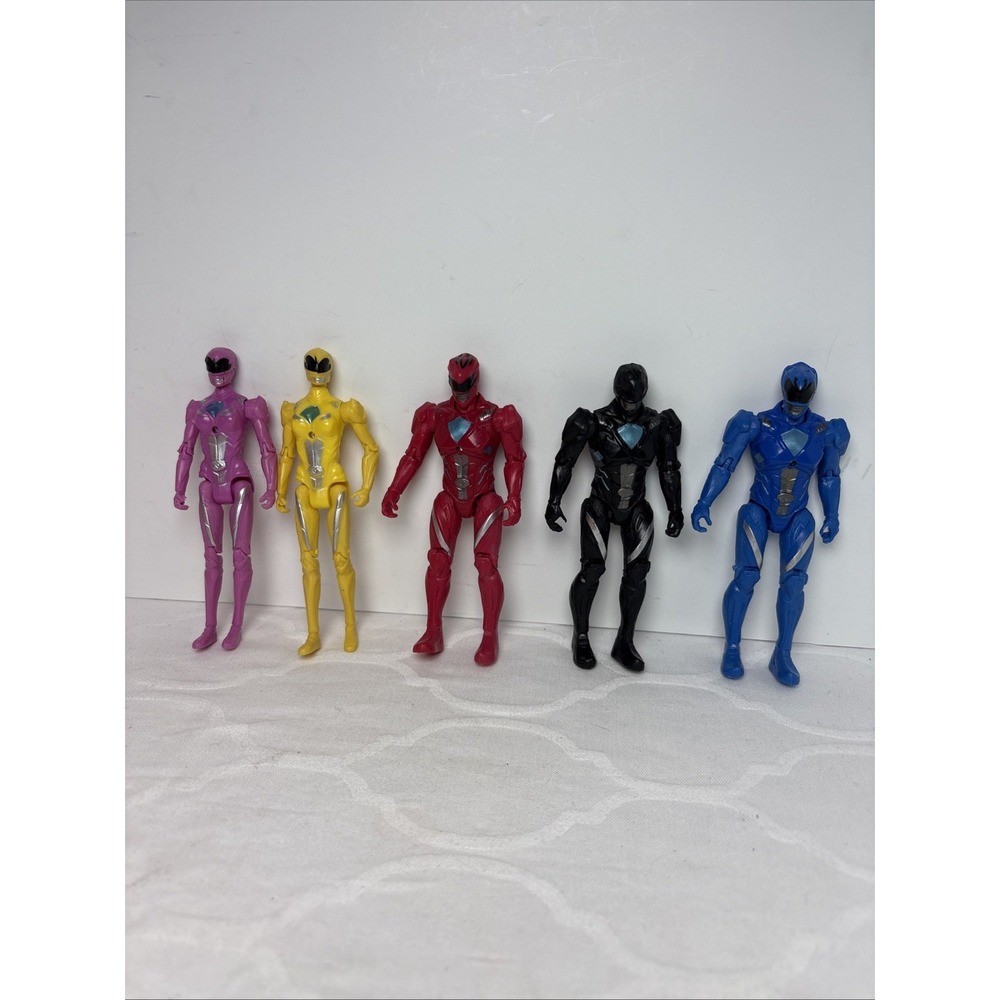 Power Rangers Movie Team Action Figures Lot Of 5 Pink Black Blue Yellow Red 5"